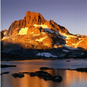 Banner Peak and Thousand Island Lake in the Sierra Nevada Mountains, California, USA