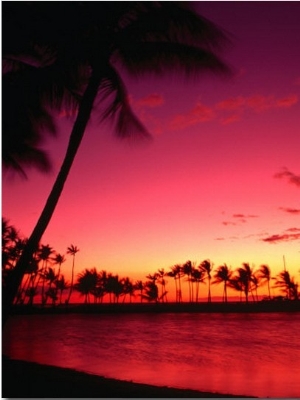 Sunset at Anaehoomalu on the Kohala Coast, Waikoloa, Hawaii (Big Island), Hawaii, USA