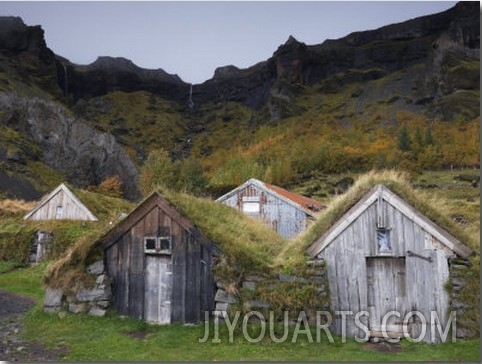 Farm Buildings at Nupsstadur, under Lomagnupur Cliffs, Dating from the 18 and 19th Centuries