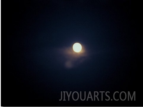 Night Sky with a Hazy Full Moon