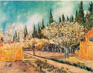 Orchard Surrounded by Cypresses, c.1888