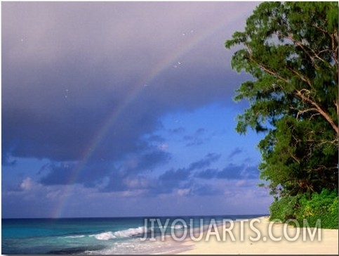 Rainbow Over Sea and Island, Seychelles