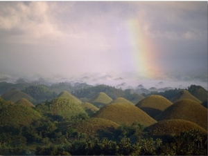 Rainbow Over the Chocolate Hills, Bohol Island, Bohol, Philippines, Central Visayas