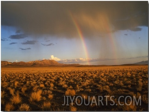 Usa, Nevada, Nevada Desert, Rainbows over the Desert