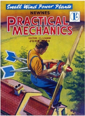 Practical Mechanics, Wind Power Turbine Global Warming Alternative Magazine, UK, 1954