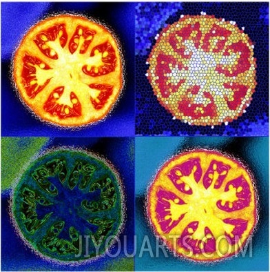 Four Abstract Tomatoes