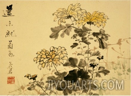 Chrysanthemums, A Leaf from an Album of Various Subjects