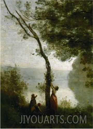 Tree and Woman, Souvenir of Mortefontaine, France