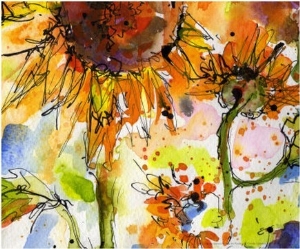 Abstract Modern Sunflower Painting