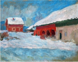 Red Houses at Bjoernegaard, Norway, 1895