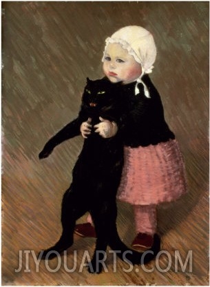 A Small Girl with a Cat, 1889
