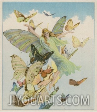 Fairy Flying with Butterflies