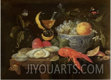 Still Life with Fruit and Shell Fish, 1653