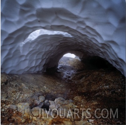 An Ice Cave, Rocky Ground Beneath