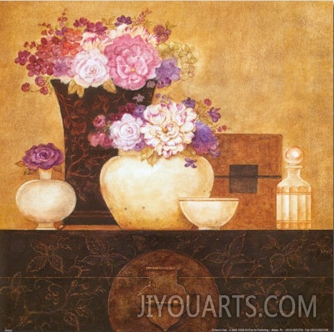 Still Life, Flowers on Antique Chest II