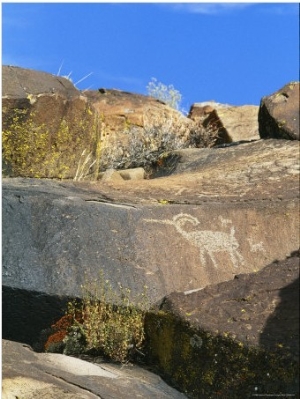 Close View of a Petroglyph in Little Petroglyph Canyon