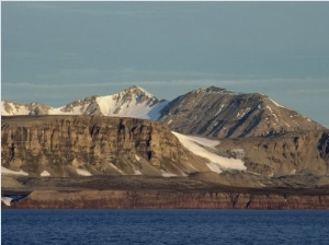 Summer Reveals Cliffs and Mountains, Kongsfjorden, Svalbard, Arctic, Norway, Scandinavia, Europe