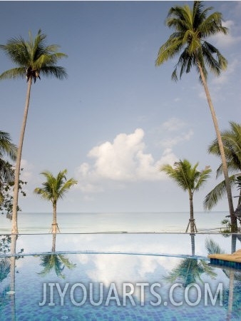 Palm Trees and Swimming Pool, Ko Chang, Kho Chang Island, Thailand
