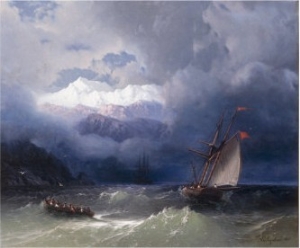 Shipping in Stormy Seas, 1868