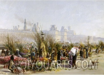 Flower Sellers on the Banks of the Seine