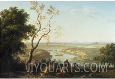 Landscape with Figures above a River Valley