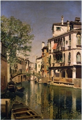 A Canal Scene in Venice