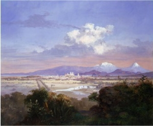The Valley of Mexico with Volcanoes, 1879