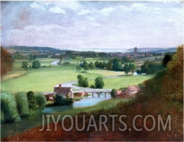 The Valley of the Stour with Dedham in the Distance, 1836 37