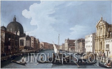 Venice, Grand Canal looking Southwest from Chiesa degli Scalzi to Fondamenta della Croce