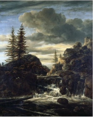 A Norwegian Landscape, with a Cascade Waterfall