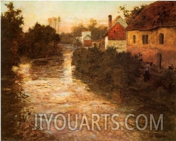 Village on the Bank of a Stream