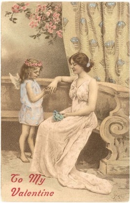To My Valentine, Victorian Mother and Child as Cupid