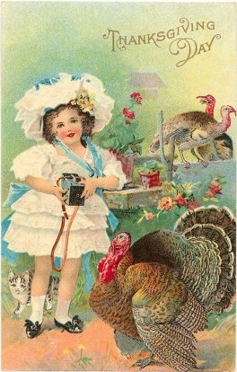 Girl with Camera, Cat and Turkey