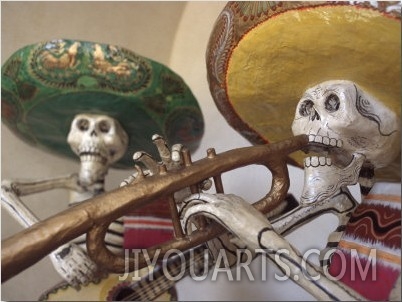 Day of the Dead, Lifesized Wooden Mariachis, Oaxaca, Mexico