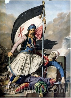 The Greek Rebellion, the Standard Bearer in Salona on Easter Day 1821