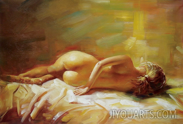Nude Oil Painting 100% Handmade Museum Quality 0005,a nude woman