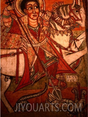Detail of Wall Painting in Church, Ethiopia