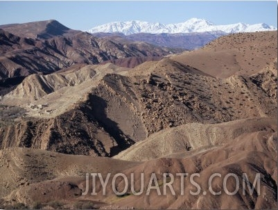 Mountains and Village Near Telouet, High Atlas Mountains, Morocco, North Africa, Africa