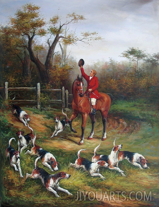People Oil Painting 100% Handmade Museum Quality 0057,hunting in the wild
