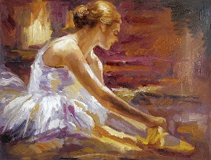 People Oil Painting 100% Handmade Museum Quality 0156,ballet dancer preparing for the show