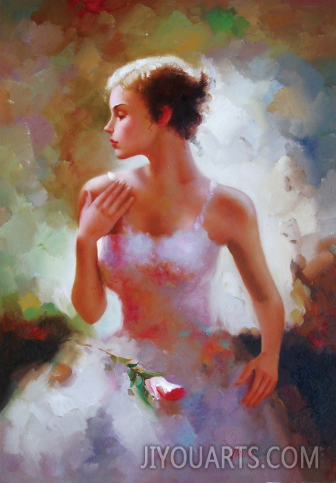 People Oil Painting 100% Handmade Museum Quality 0186,a beautiful girl dancing