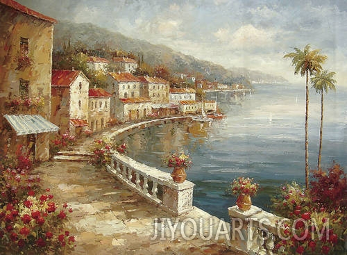 Landscape Oil Painting 100% Handmade Museum Quality0101,scene of the bay