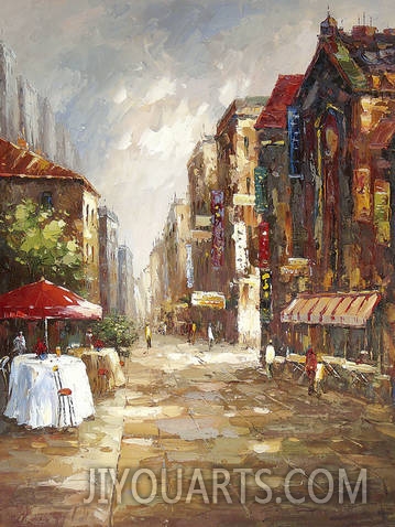 Landscape Oil Painting 100% Handmade Museum Quality0230,street scenery