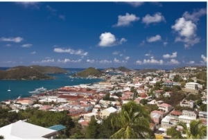 Aerial View of Charlotte Amalie St Thomas USVI