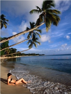 Relaxing on Beach, Turtle Beach, Mullins Bay, St Peter