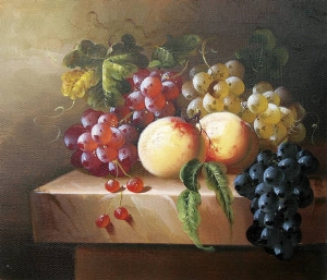 still life with grapes and peaches1