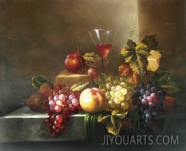 fruits and a glass of wine