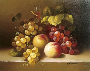 grapes and peaches
