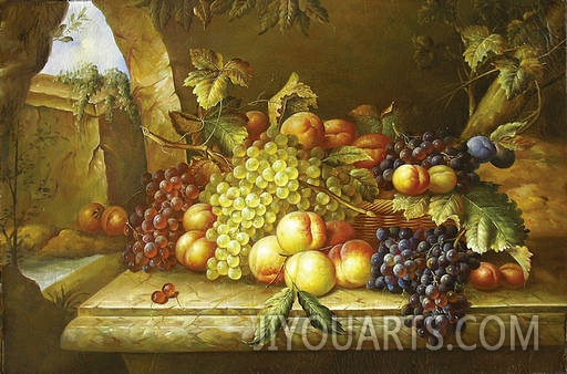 still life with grapes and peaches2