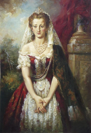 palace oil painting, portrait of a gentlewoman